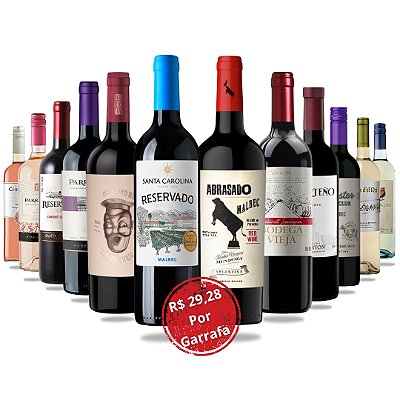 Kit 12 Vinhos Diversos