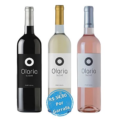 Kit 3 Vinhos Carmim Olaria Suave