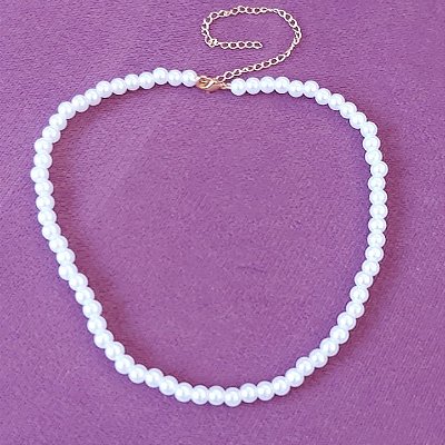 CHOKER PÉROLAS 5MM BANHADO A OURO 18K