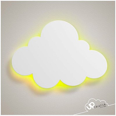 Luminária Nuvem Média com LED para quarto de bebê