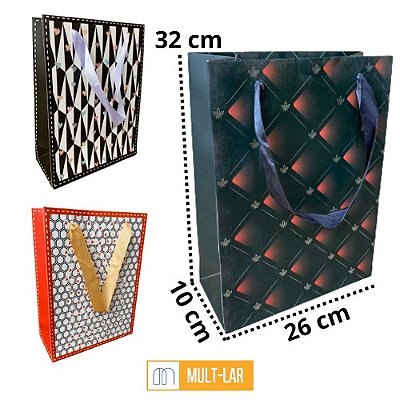 SACOLA PARA PRESENTE MÉDIA PAPEL CARTÃO