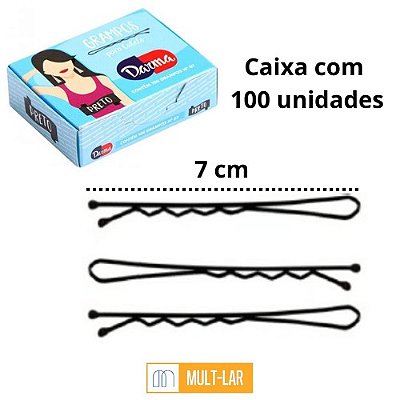 GRAMPO PARA CABELO Nº 7 CAIXA COM 100 UNIDADES PACOTE COM 5 CAIXAS