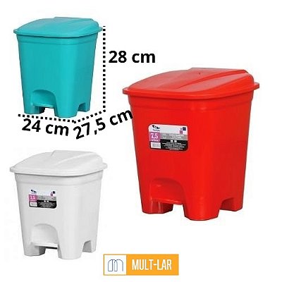 LIXEIRA QUADRADA COM PEDAL 7,5 LITROS 3041