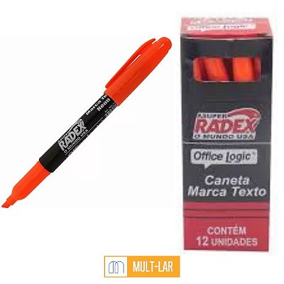 MARCA TEXTO LARANJA CAIXA COM 12 UNIDADES