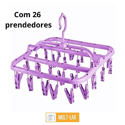 VARAL MULTIUSO TAMANHO 3 COM 26 PRENDEDORES 0471