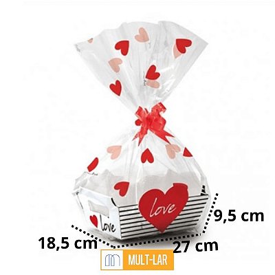 KIT CESTA CARTÃO 27 CM LOVE MG 13200173