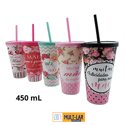 COPO ACRÍLICO COM CANUDO 450ML HG79044
