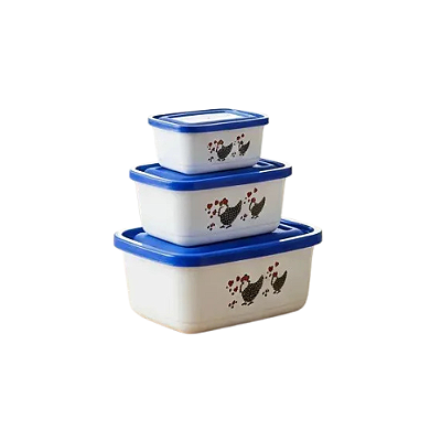 POTES PMG QUADRADO DECORADO CONJUNTO COM 3 PEÇAS 2357