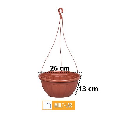 VASO REDONDO FLORENÇA 4 LITROS MARROM COM ALÇA 9752