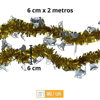FESTAO METALIZADO SINO 6 CM X 2 METROS NTE10965 NATAL