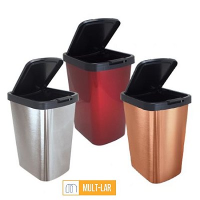 LIXEIRA 9 LITROS CLICK LABEL SORTIDA 25548