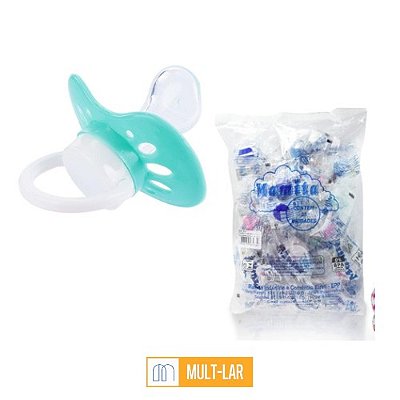CHUPETA BICO CHATO SILICONE PACOTE COM 25 UNIDADES 804/0