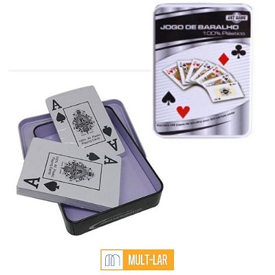 Jogo de cartas baralho na lata 2 jogos 54 cartas cada import