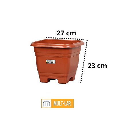 VASO QUADRADO N28 MARROM 9450