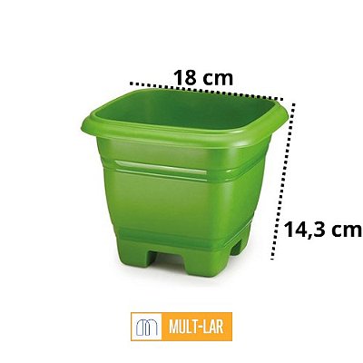 VASO QUADRADO N17 VERDE 9348
