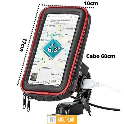 SUPORTE CELULAR MOTO COM CARREGADOR MAX-SUP3236