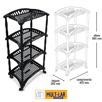 ORGANIZADOR VERTICAL QUADRUPLO PRETO 25614