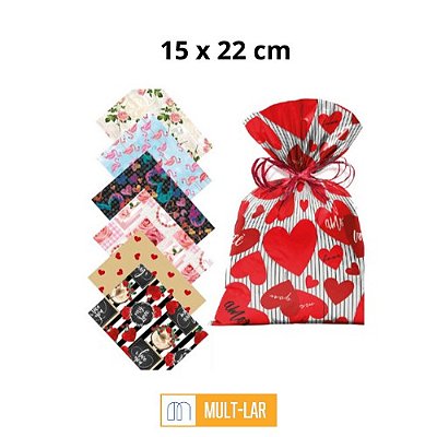 SACO PRESENTE 15 X 22 CM PACOTE COM 50 UN ME30174