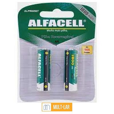PILHA RECARREGAVEL AA CARTELA COM 2 UNIDADES ALPR62007