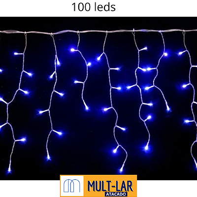 PISCA LED CASCATA AZUL - 100 LAMPADAS