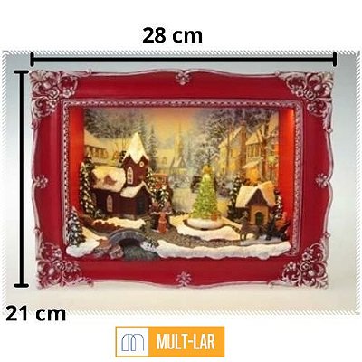 QUADRO DECORATIVO CENA NATAL CANVA LED 28X8X21CM NTD23025