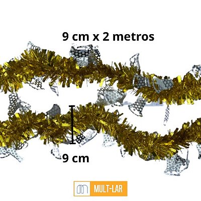 FESTÃO METALIZAO SINO 9 CM X 2 METROS NTE10966 NATAL
