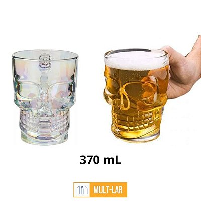 CANECA DE VIDRO PARA CHOPP CAVEIRA 370ML 7457