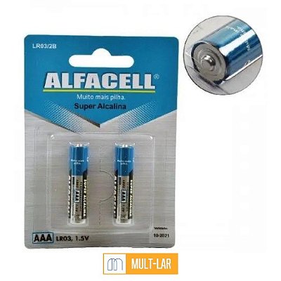 PILHA ALCALINA AAA CARTELA COM 2 UNIDADES LR03/2B