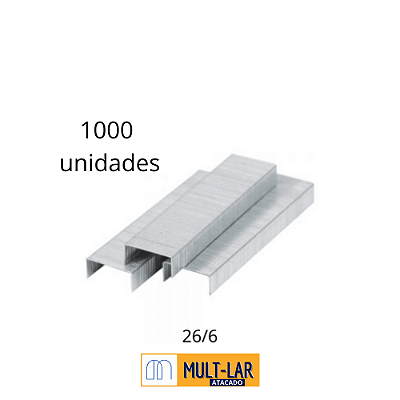 GRAMPO 26/6 GALVANIZADO CAIXA COM 1000 UNIDADES YP7166
