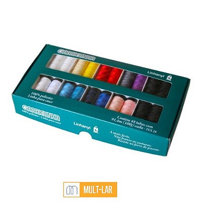 LINHA DE COSTURA GABRIELINHA CAIXA COM 48 TUBOS CORES SORTIDAS