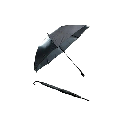 GUARDA CHUVA PRETO AUTOMÁTICO CABO CURVO RJS01206