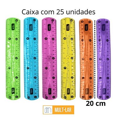 REGUA FLEXÍVEL 20 CM CAIXA COM 25 UNIDADES 2216018