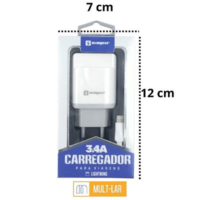CARREGADOR IPHONE 3.4 A SX-201-I6