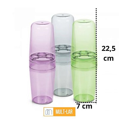 PORTA ESCOVA CRISTAL COM TAMPA 2656