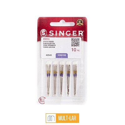 AGULHA 16 PARA MAQUINA 2045 SINGER CARTELA COM 10 UNIDADES