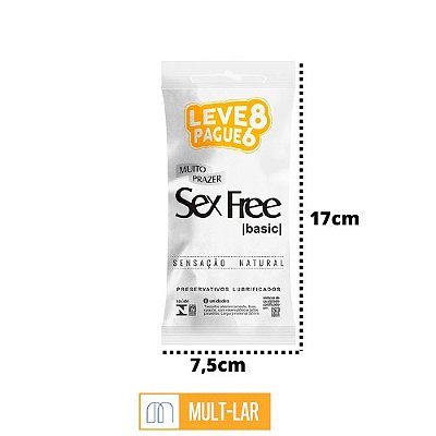 PRESERVATIVO MASCULINO BASIC LEVE 8 PAGUE 6  PACOTE C/ 8 UNIDADES