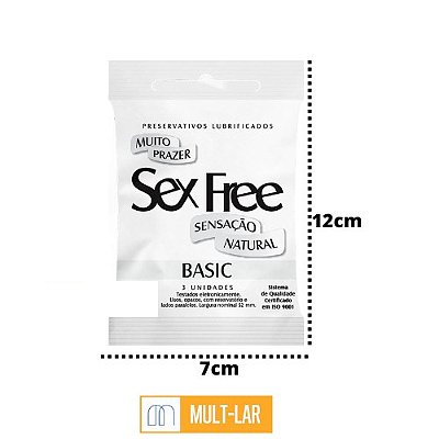 PRESERVATIVO MASCULINO BASIC LUBRIFICADO PACOTE C/ 3 UNIDADES