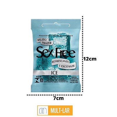 PRESERVATIVO MASCULINO  ICE PACOTE C/ 3 UNIDADES