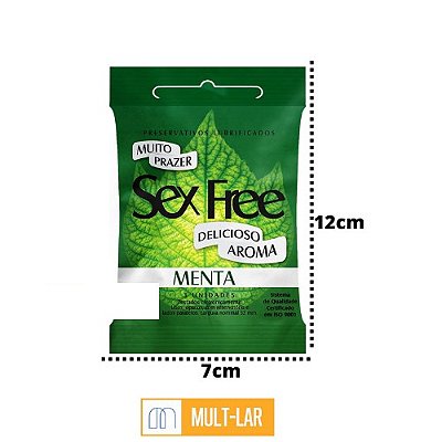PRESERVATIVO MASCULINO SABOR MENTA PACOTE C/ 3 UNIDADES