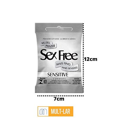PRESERVATIVO MASCULINO SENSITIVE PACOTE C/ 3 UNIDADES