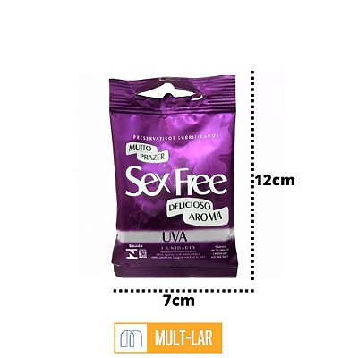 PRESERVATIVO MASCULINO SABOR UVA PACOTE C/ 3 UNIDADES