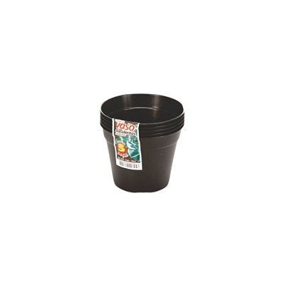 VASO REDONDO SUCULENTA PRETO 150 ML 2805 KIT COM 5 UNIDADES