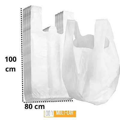 SACOLA BIODEGRADÁVEL 80 X 100 CM PACOTE COM 100 UNIDADES