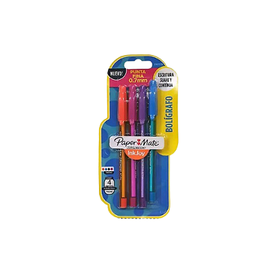 KIT CANETA PAPERMATE PONTA FINA COLORIDA COM 4 UNIDADES