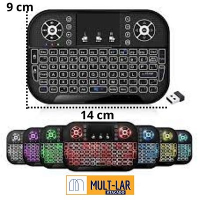 MINI TECLADO BLUETOOTH COM LED LE-7704