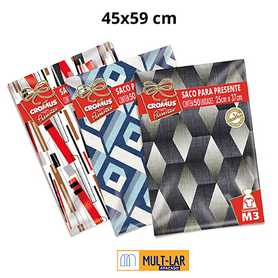 SACO PRESENTE 45X59 CM PCT C/ 25 UN ESTAMPADO