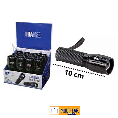 LANTERNA LED 3W A PILHA COM 12 UNIDADES LT-418