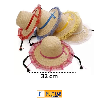CHAPEU DE PALHA COM TRANÇA 1481