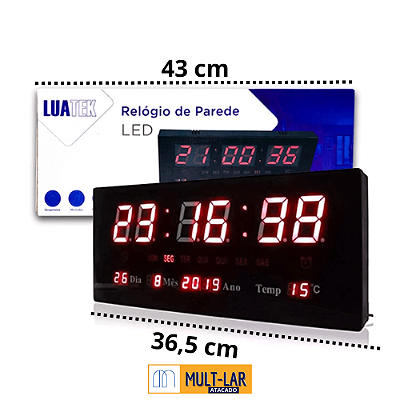RELOGIO PAREDE LED LK-3615