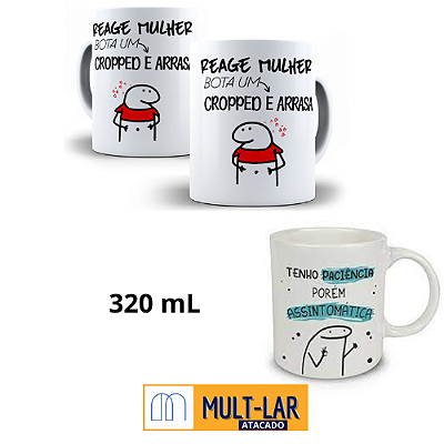 CANECA PORCELANA 320 ML FLORK 2735